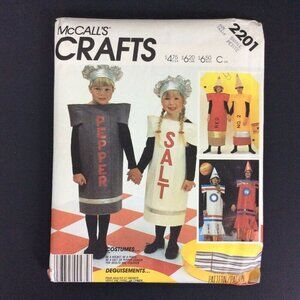 McCalls Crafts 2201 Crayon Salt Pepper Rocket Costume Pattern Uncut Adult Small